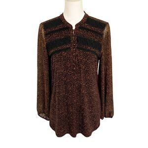 WHBM Cheetah Print Blouse Medium